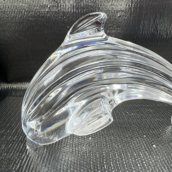 Vintage Waterford Clear Crystal Leaping Dolphin Figurine Paperweight VTG Marked - Picture 4 of 10